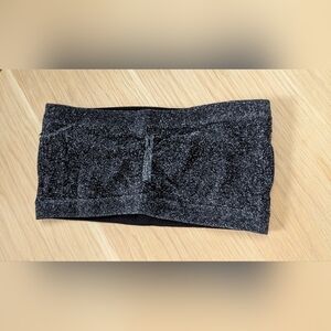 XOXO (Size Large) Black Glitter Sparkle Sequins Elastic Stretch Bandeau